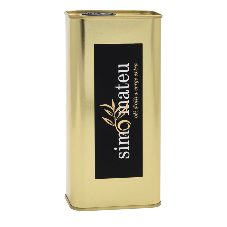 Imagen de lata de aceite de oliva variedad simo mateu virgen extra